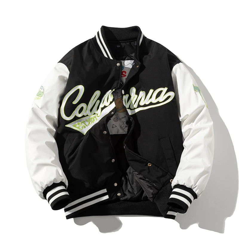 Veste d'université d'hiver pour hommes et femmes, veste de Baseball Hip Hop avec lettres brodées, Vintage, mode Streetwear, manteau à capuche, vêtements rétro