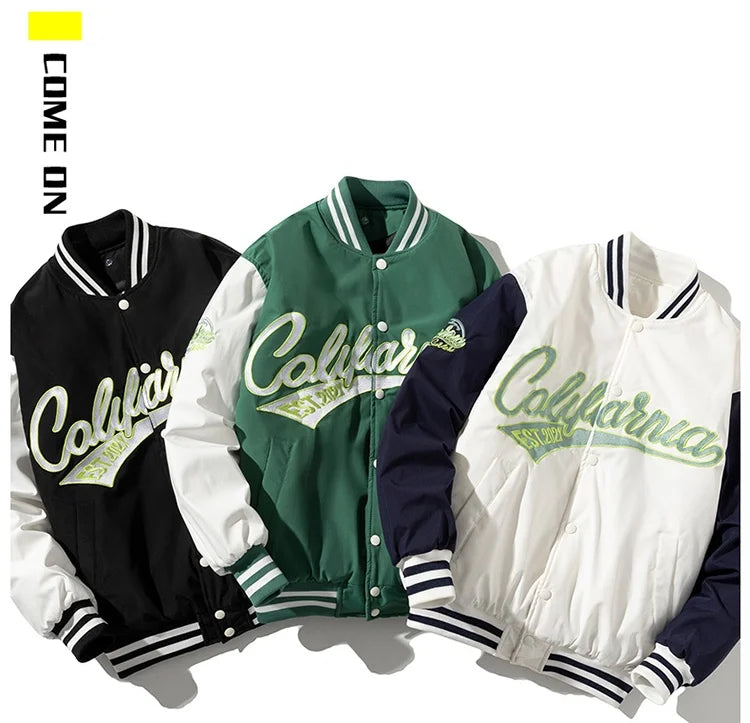 Veste d'université d'hiver pour hommes et femmes, veste de Baseball Hip Hop avec lettres brodées, Vintage, mode Streetwear, manteau à capuche, vêtements rétro