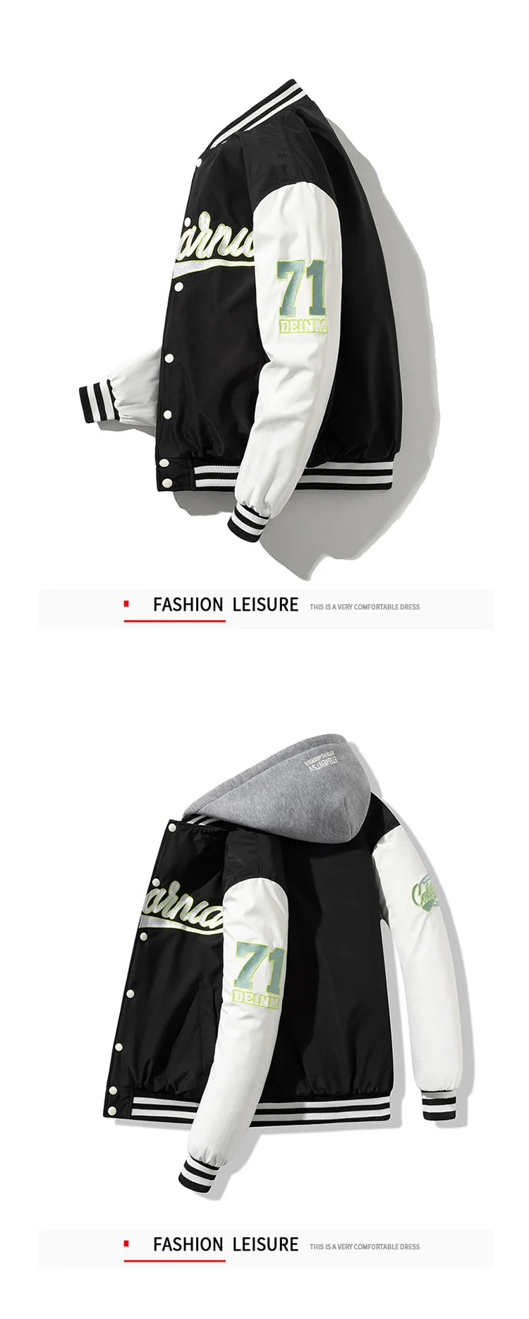 Veste d'université d'hiver pour hommes et femmes, veste de Baseball Hip Hop avec lettres brodées, Vintage, mode Streetwear, manteau à capuche, vêtements rétro