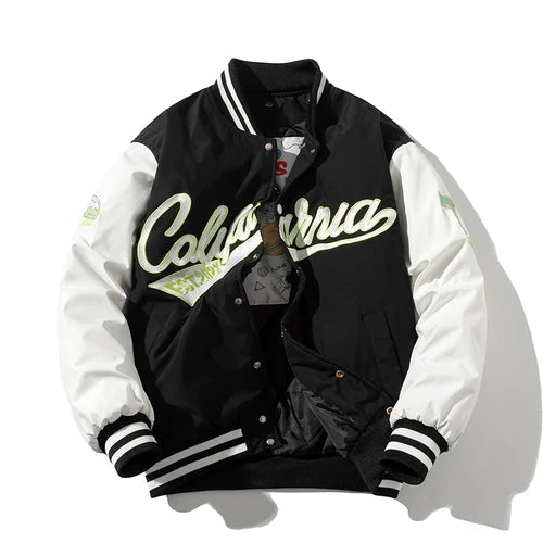 Veste d'université d'hiver pour hommes et femmes, veste de Baseball Hip Hop avec lettres brodées, Vintage, mode Streetwear, manteau à capuche, vêtements rétro