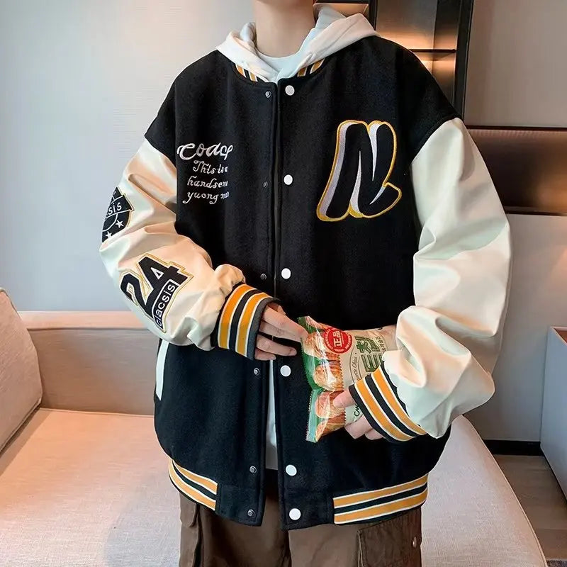 Veste de Baseball Brodée pour Homme, Uniforme Décontracté, Épissage, ChimJacket, Mode High Street, Vêtements Oupilladt, Nouvelle Collection Automne