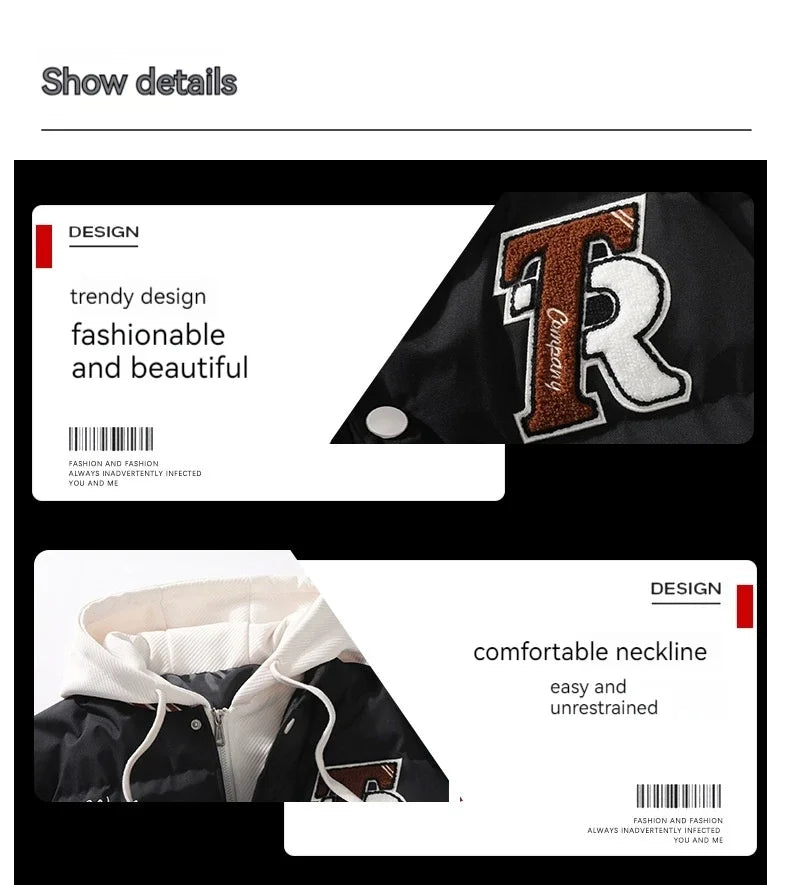 Veste rembourrée en coton pour hommes et femmes, vêtements de rue, manteau de haute qualité, grand, hiver, nouveau, 2023