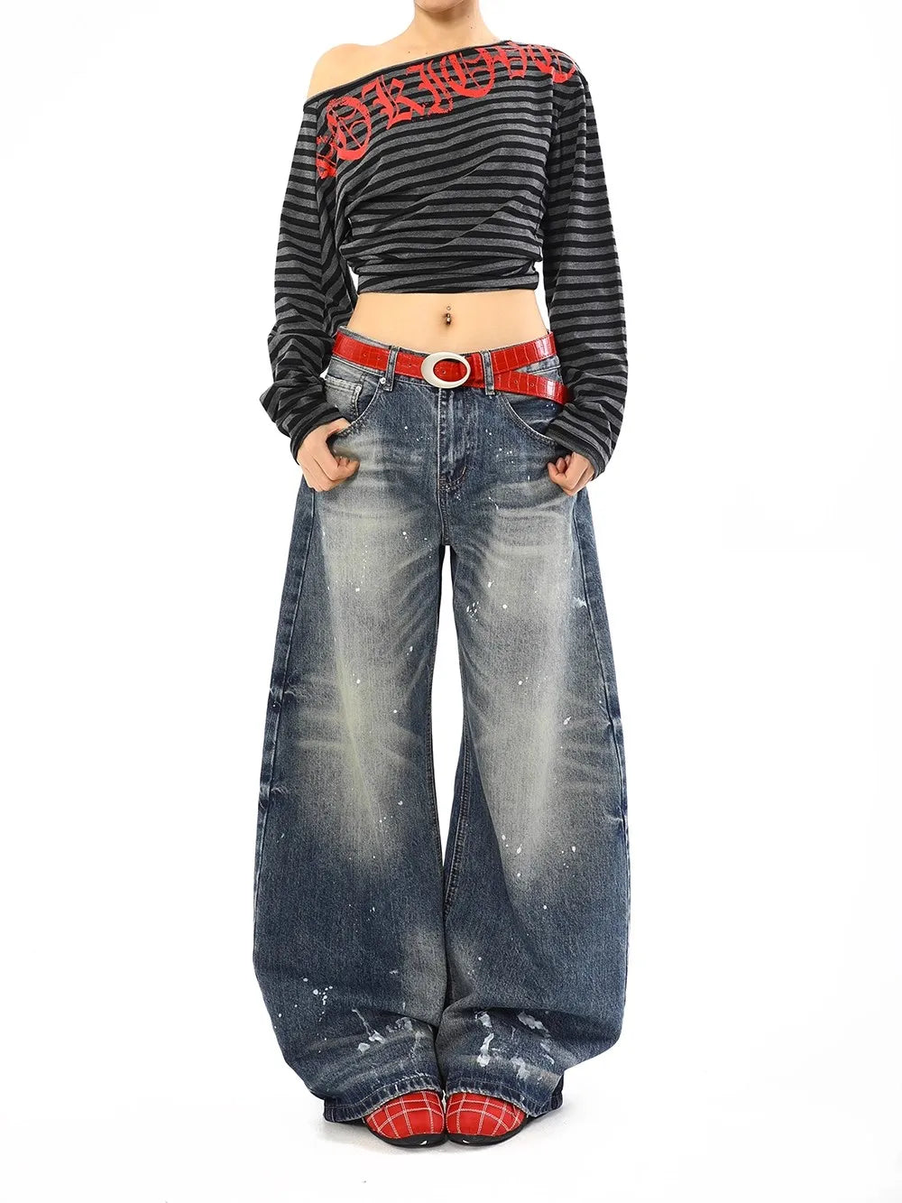 Jean Baggy Vintage taille haute pour femmes, pantalon à jambes larges, surdimensionné, Harajuku, jambes droites, Y2K