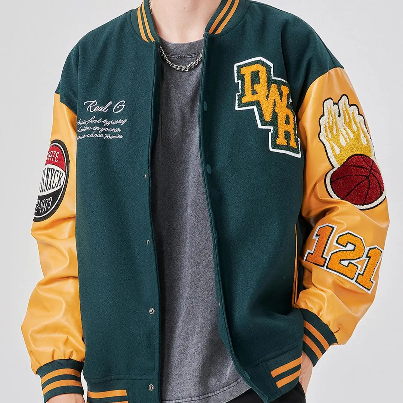 Veste décontractée pour hommes Bomber brodé veste universitaire coupe-vent BomberStyle flamant basket-ball couleur bloc vêtements d'extérieur