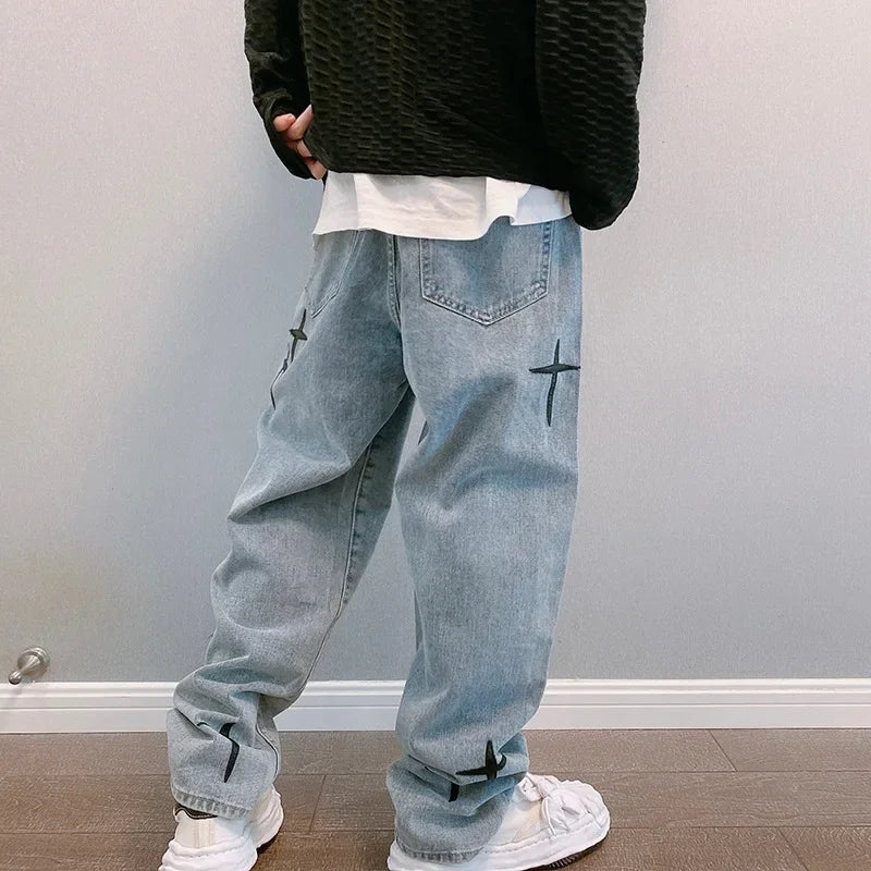 Prowow-Pantalon Ample à Jambes Larges pour Homme, Coupe Droite, Style Hongkongais, Décontracté, Tendance, Version Coréenne, Printemps et Automne
