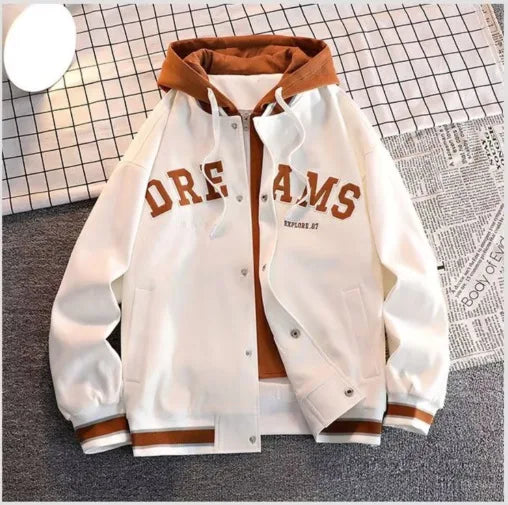 Veste à capuche avec lettres d'étudiant pour hommes et femmes, nouvelle marque assortie avec tout, tendance, uniforme de Baseball universitaire de haute qualité, automne