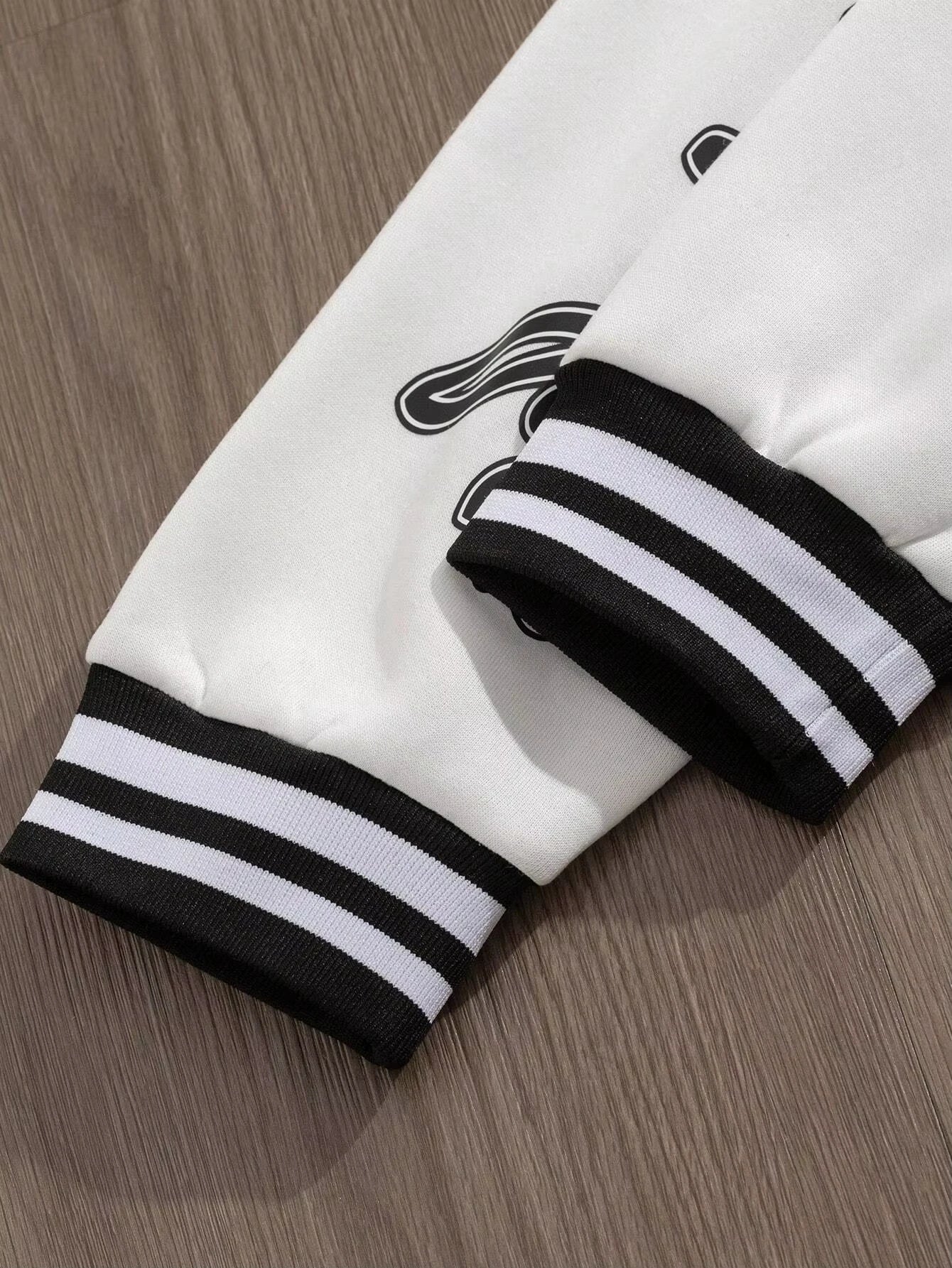 Manfinity EMRG hommes Simple impression quotidien à manches longues veste de Baseball hommes veste hommes vêtements vestes pour hommes
