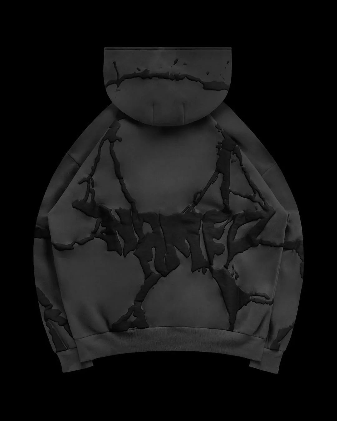 2025 transfrontalier européen et américain automne et hiver nouveau sweat à capuche imprimé mousse Vintage épaissi ensemble ample pour hommes en Stock