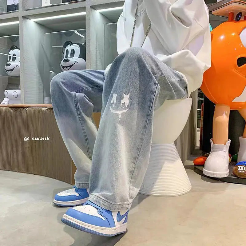 Jean Baggy Vintage à Jambes Larges pour Homme, Pantalon Streetwear Surdimensionné, Droit et Long, à la Mode, Y2k, 2024