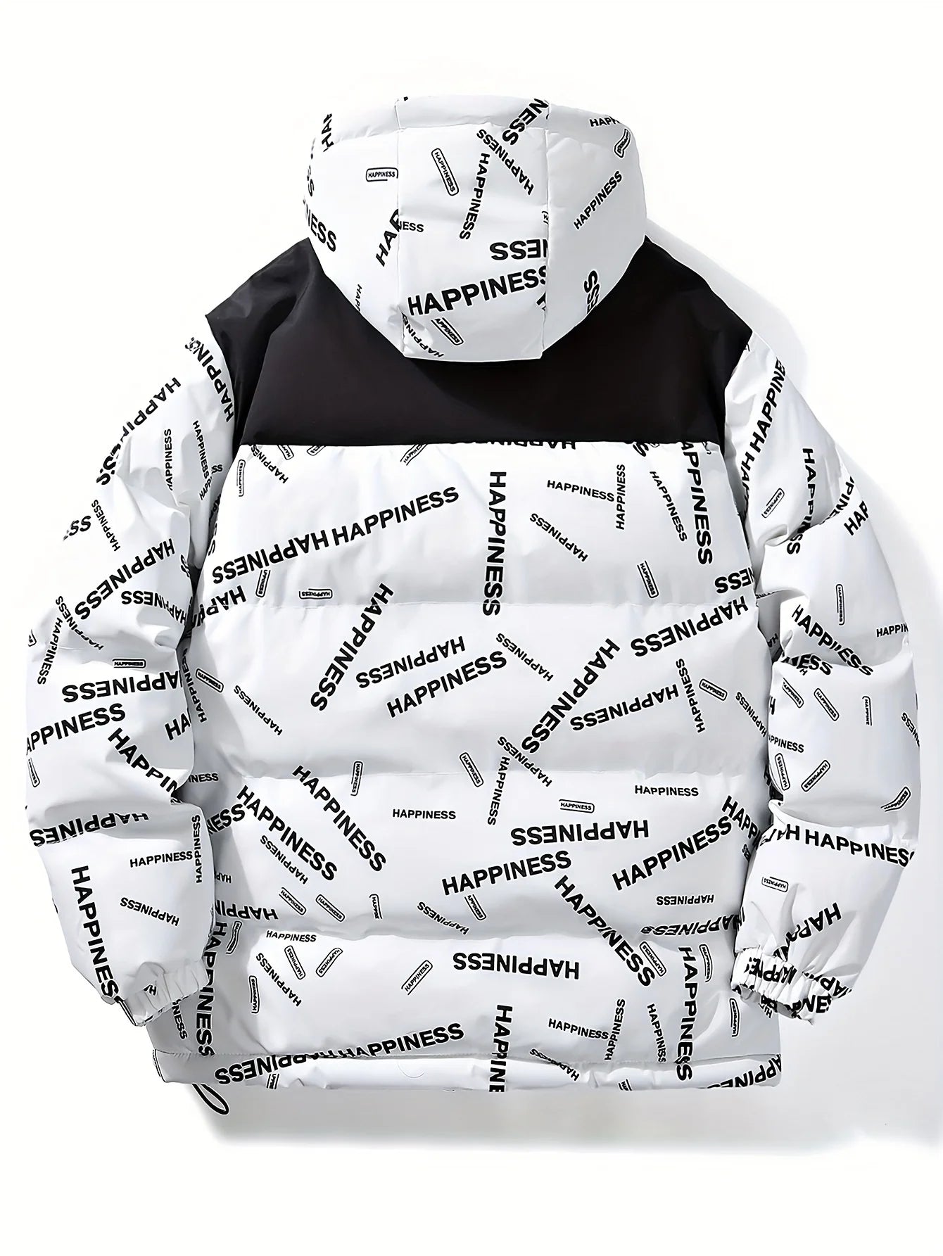 Veste à capuche épaisse coupe-vent pour hommes avec poches et cordon de serrage décontracté lettre imprimée vêtements d'extérieur polyvalents chaud et élégant pour décontracté