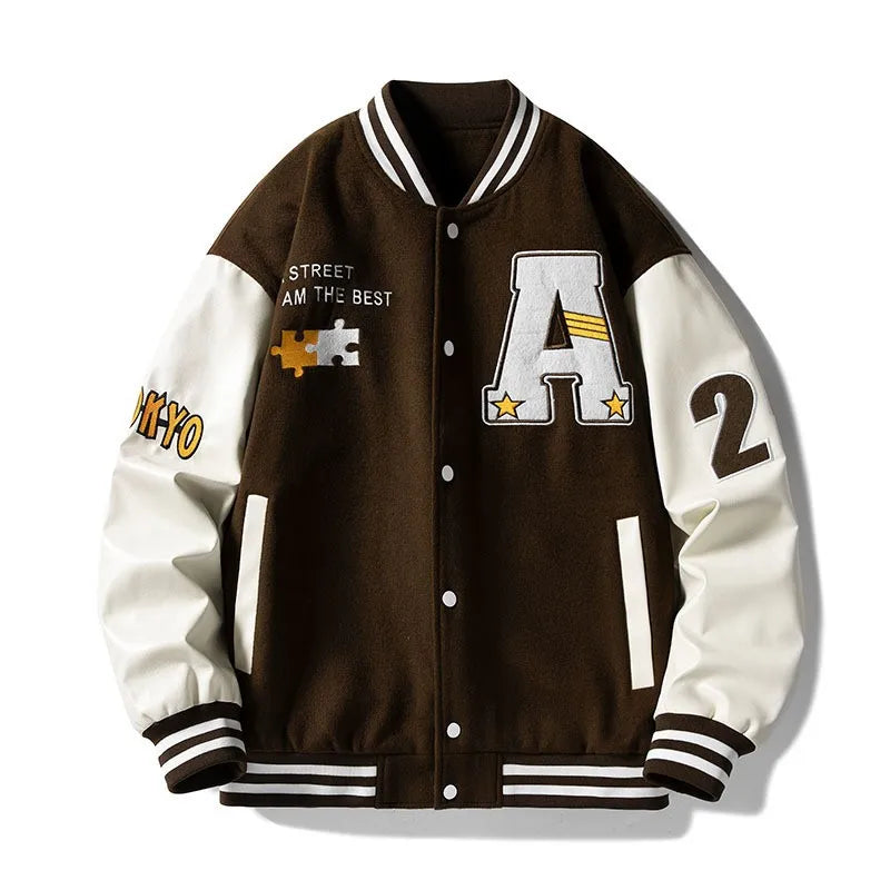 Streetwear Y2K mode hommes et femmes vestes décontractée mode lettre broderie uniforme de Baseball k-pop manteau ample surdimensionné