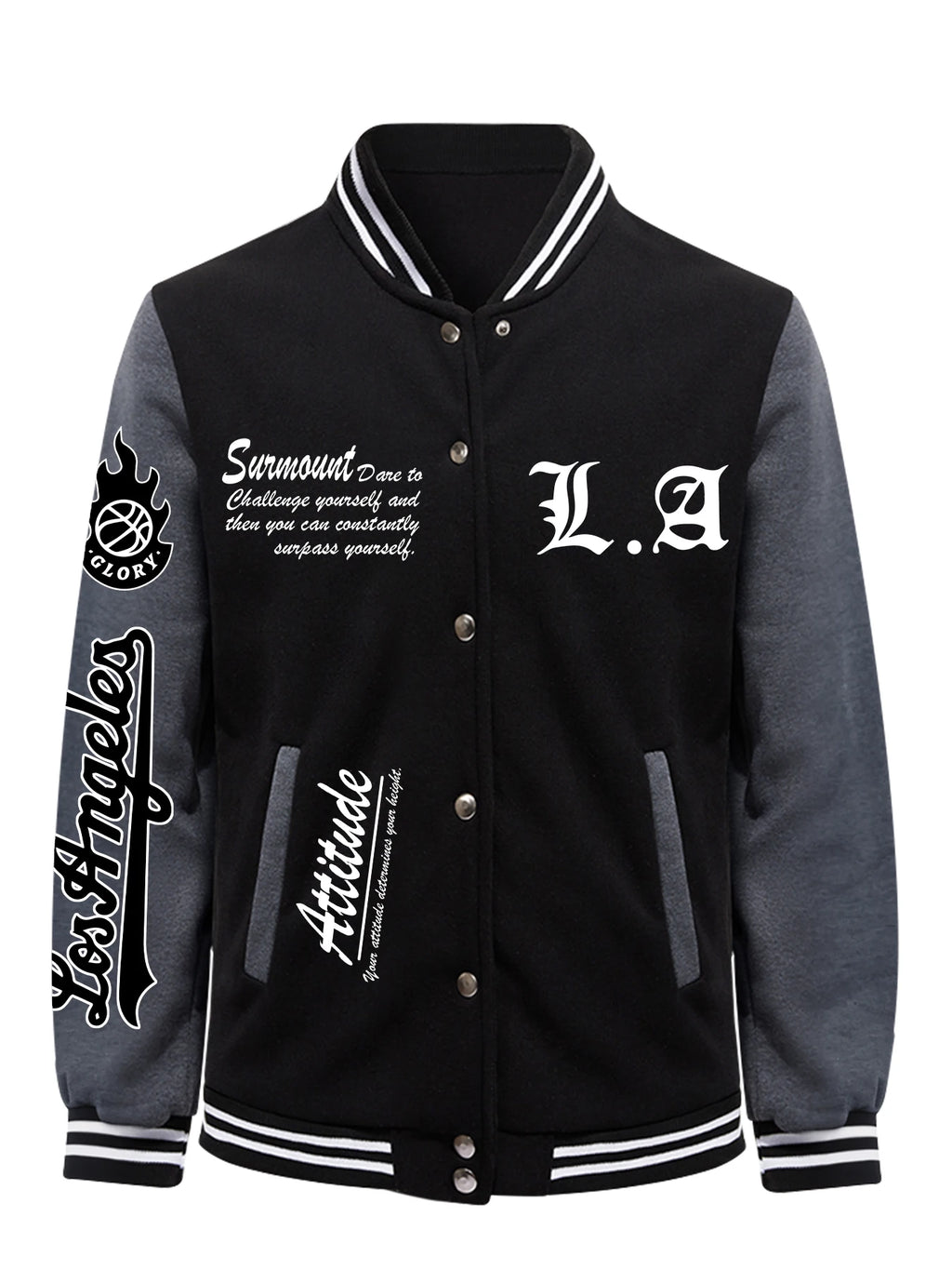 Veste de Baseball imprimée Your Attitude pour hommes, haut ample et décontracté, vêtements polaires d'automne, manteau Hip Hop américain