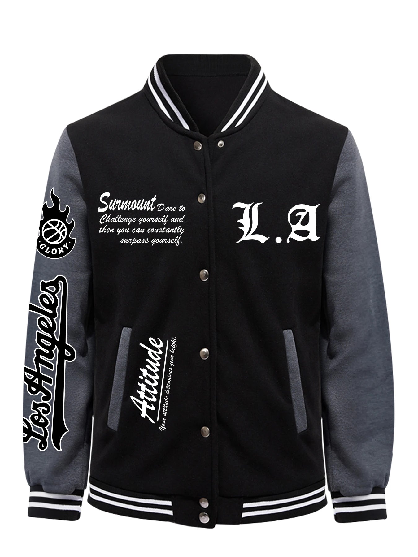 Veste de Baseball imprimée Your Attitude pour hommes, haut ample et décontracté, vêtements polaires d'automne, manteau Hip Hop américain