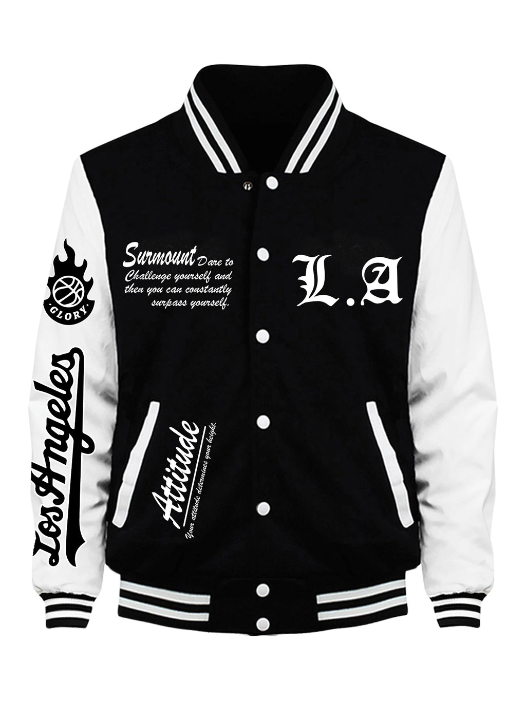 Veste de Baseball imprimée Your Attitude pour hommes, haut ample et décontracté, vêtements polaires d'automne, manteau Hip Hop américain