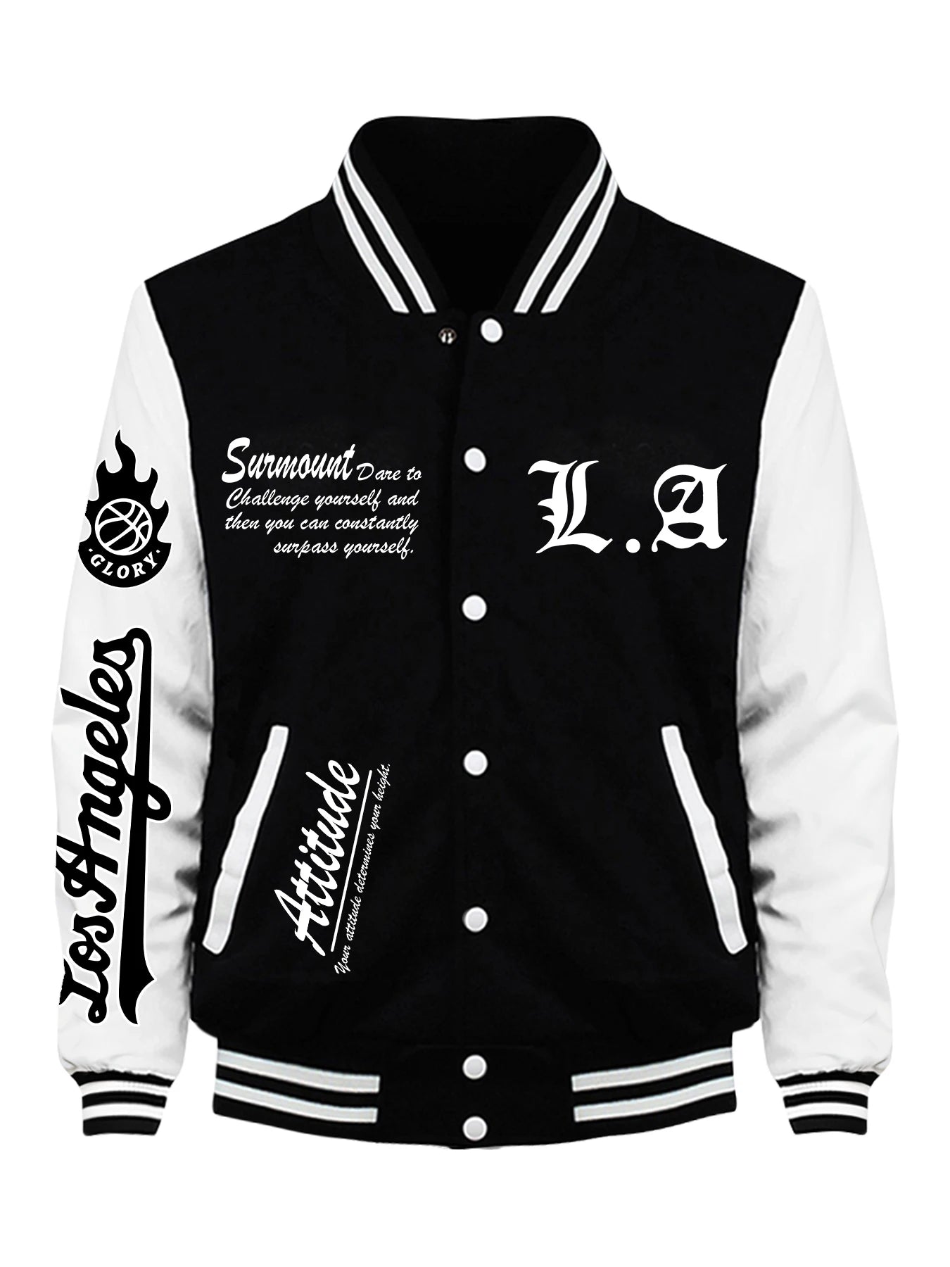 Veste de Baseball imprimée Your Attitude pour hommes, haut ample et décontracté, vêtements polaires d'automne, manteau Hip Hop américain