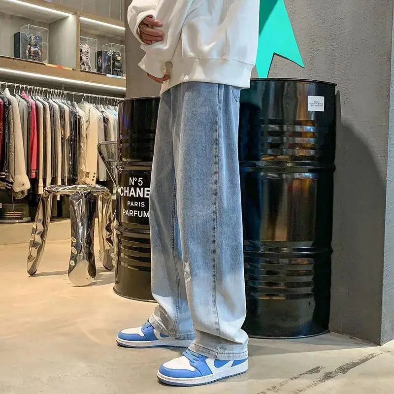 Jean Baggy Vintage à Jambes Larges pour Homme, Pantalon Streetwear Surdimensionné, Droit et Long, à la Mode, Y2k, 2024