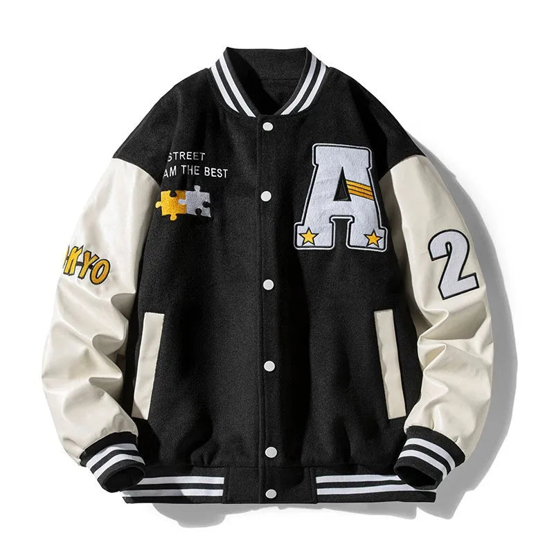 Streetwear Y2K mode hommes et femmes vestes décontractée mode lettre broderie uniforme de Baseball k-pop manteau ample surdimensionné