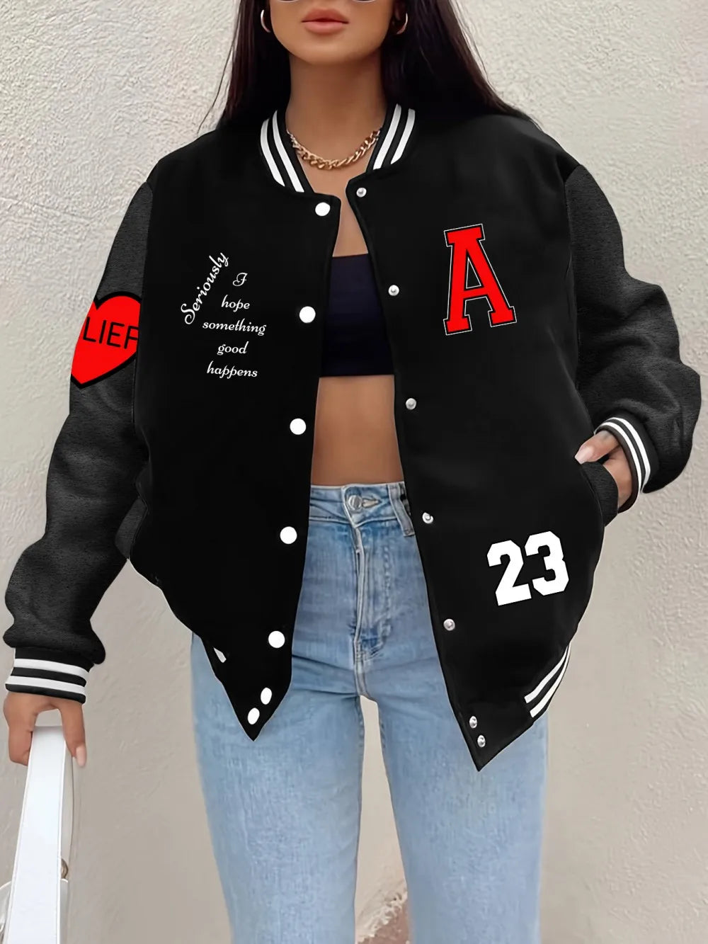 Espoir quelque chose de bon arrive imprime manteau de Baseball femmes bases vestes de sport polaire chaud doux hauts décontracté poche femme vêtements