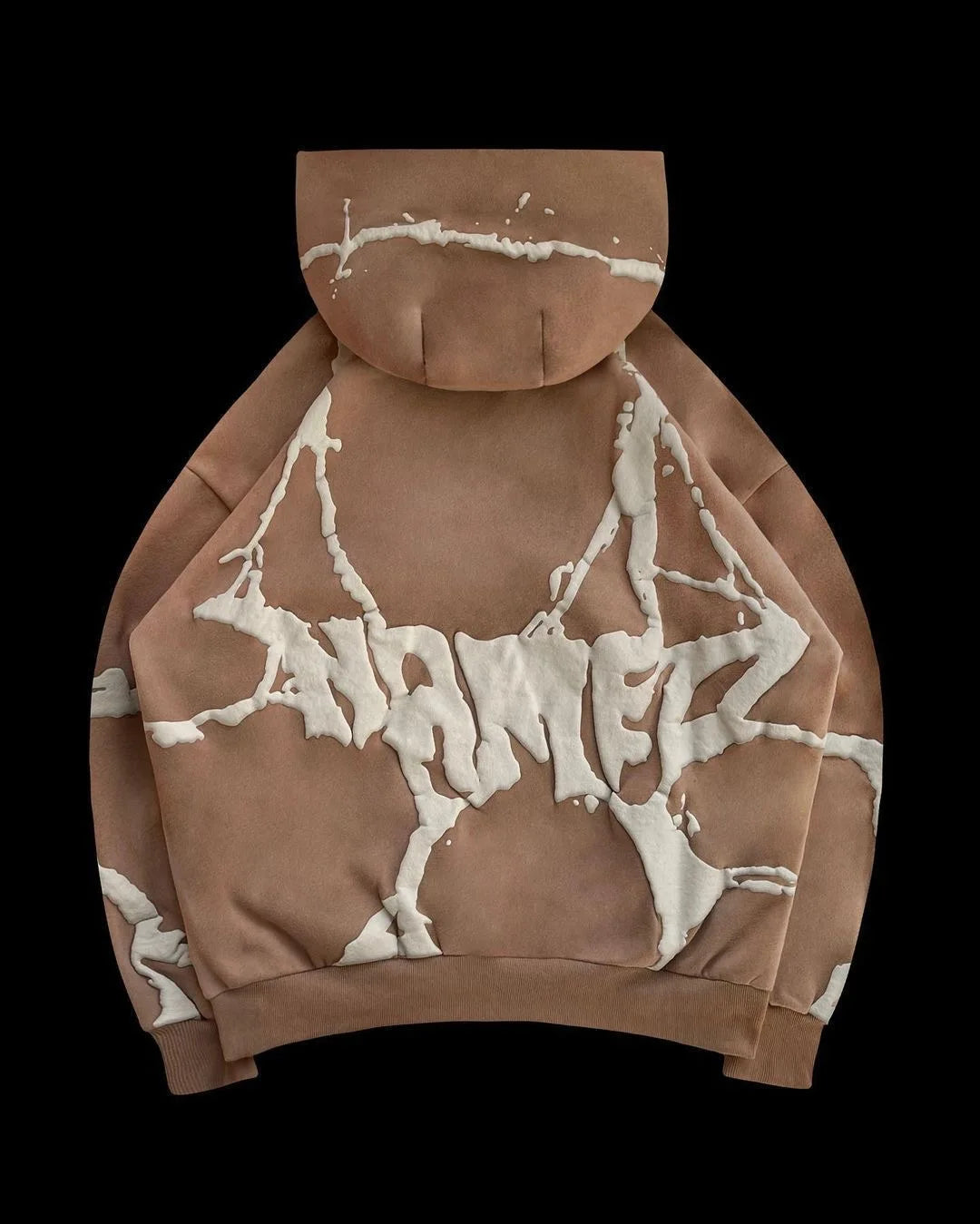 2025 transfrontalier européen et américain automne et hiver nouveau sweat à capuche imprimé mousse Vintage épaissi ensemble ample pour hommes en Stock