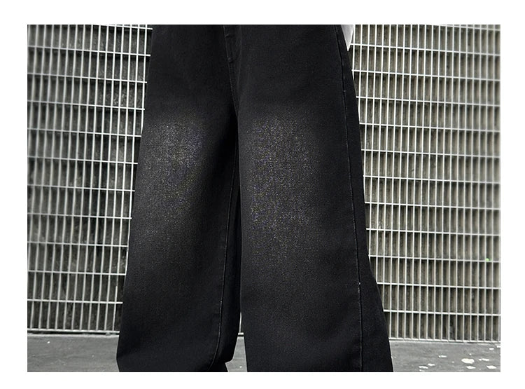 Nouvelle mode enfants jean noir avec dessin pour garçons filles décontracté Streetwear Denim pantalon unisexe enfant coupe droite jean pantalon