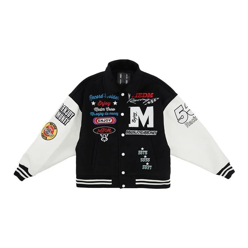Veste d'uniforme de baseball brodée pour hommes, style américain, européen et américain, rétro, styles de couple, tendance printemps et automne, Y2K