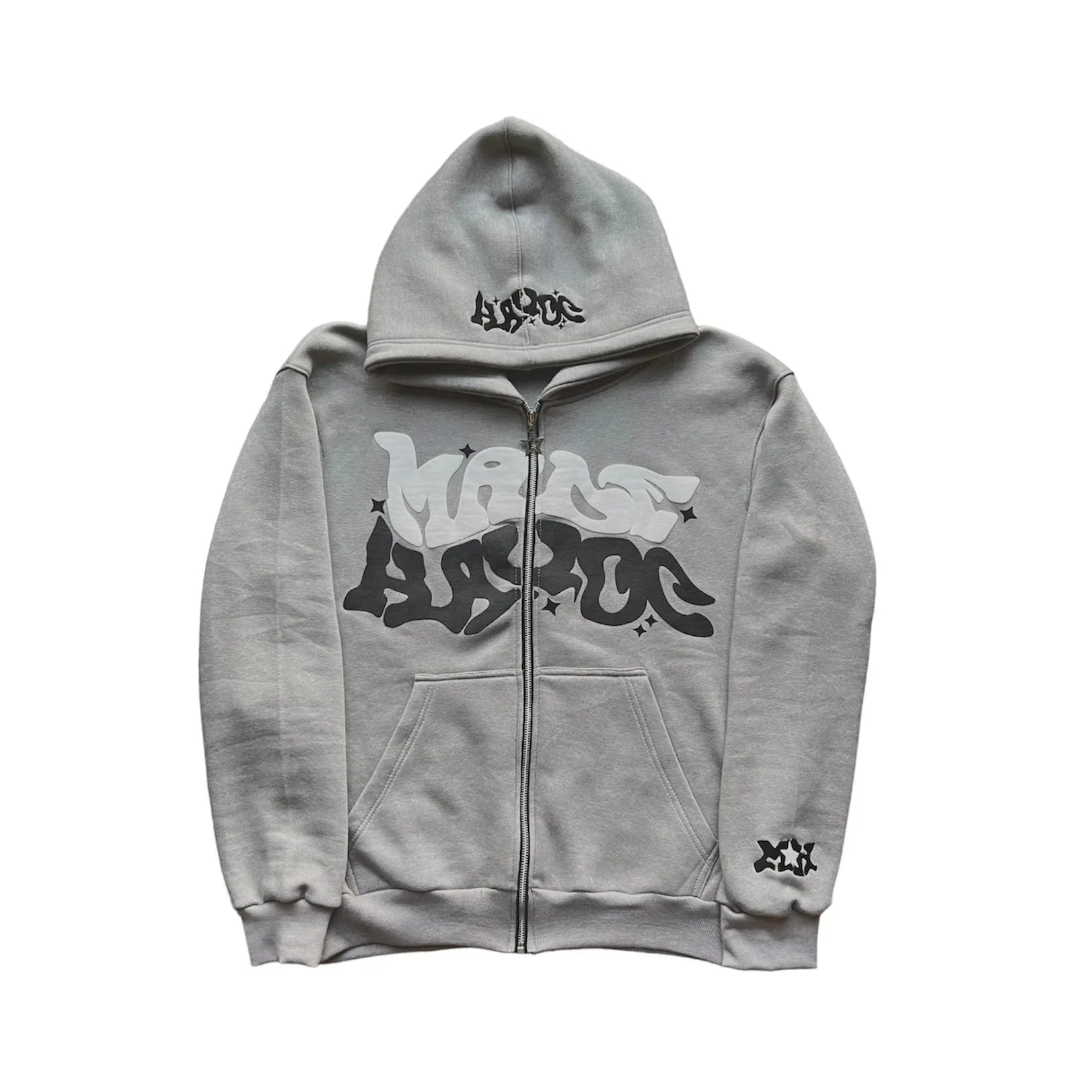 Sweat-shirt à capuche avec fermeture éclair, lettres et étoiles américaines rétro, adapté aux hommes et aux femmes, veste Y2K, cardigan d'automne et d'hiver