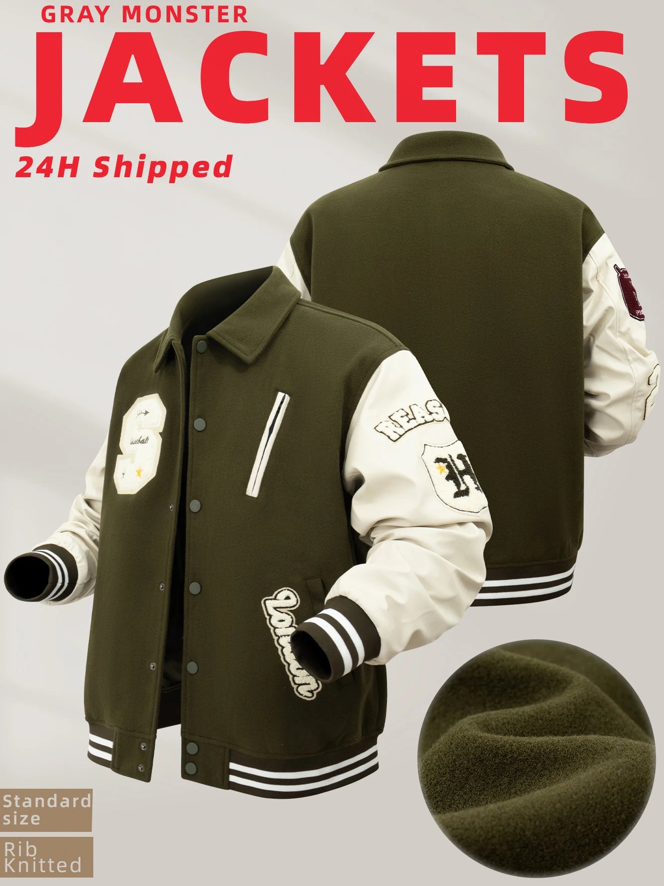 Veste bombardier Vintage à col rabattu pour homme, manteau ample avec lettres brodées, veste de moto, veste de Baseball universitaire automne/hiver