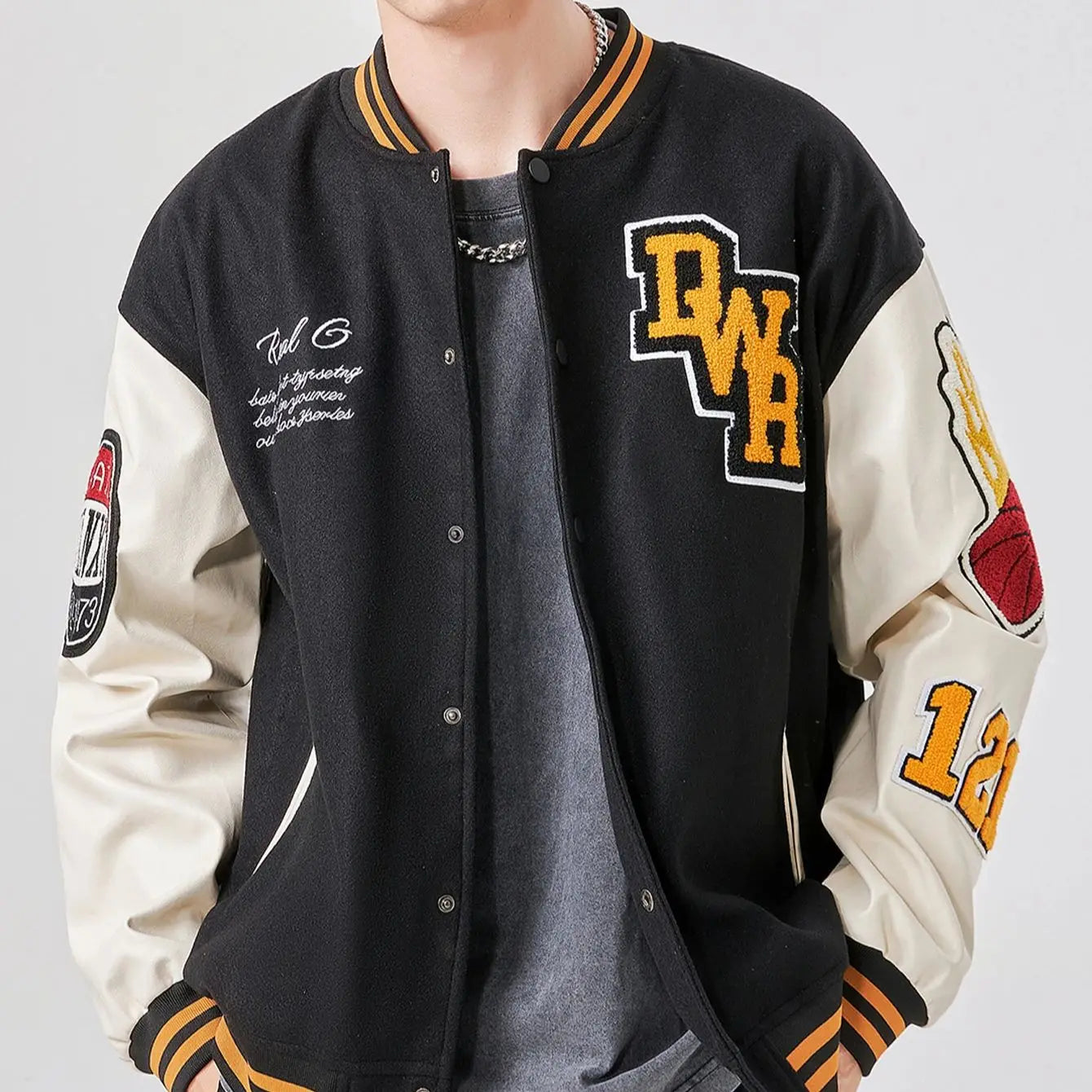 Veste décontractée pour hommes Bomber brodé veste universitaire coupe-vent BomberStyle flamant basket-ball couleur bloc vêtements d'extérieur