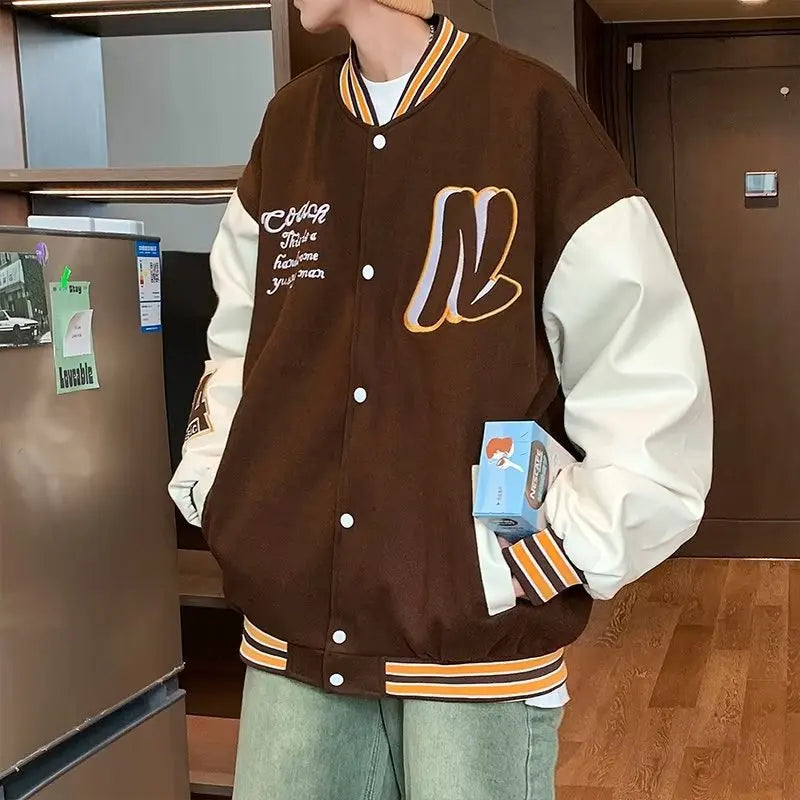 Veste de Baseball Brodée pour Homme, Uniforme Décontracté, Épissage, ChimJacket, Mode High Street, Vêtements Oupilladt, Nouvelle Collection Automne
