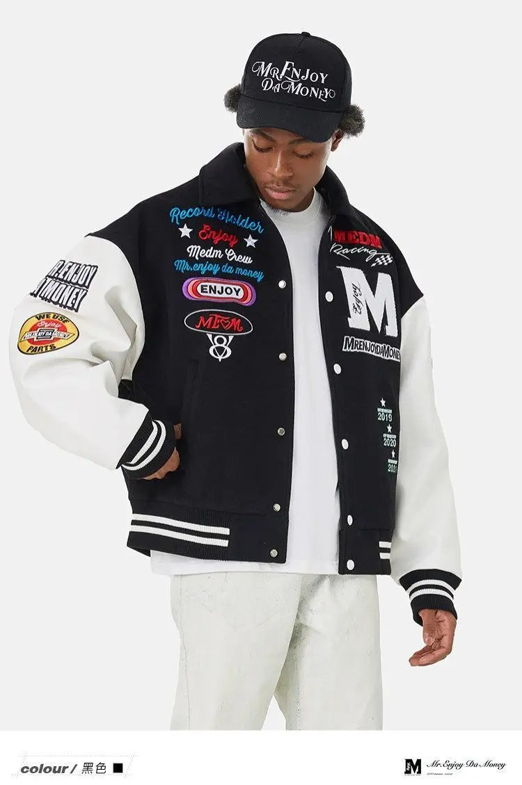Veste d'uniforme de baseball brodée pour hommes, style américain, européen et américain, rétro, styles de couple, tendance printemps et automne, Y2K