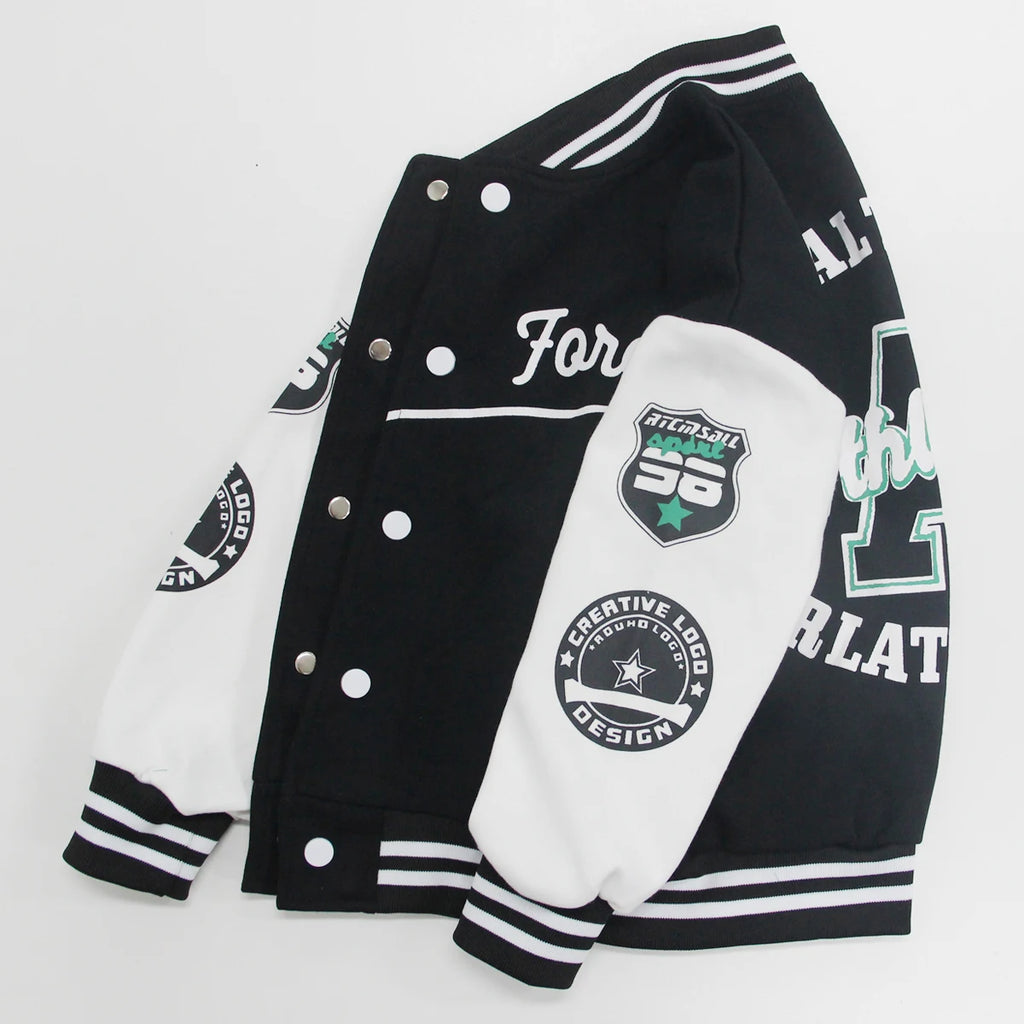 Vestes de Baseball pour Garçon et Fille, Manteau Décontracté avec Lettres Imprimées, à la Mode, pour Printemps et Automne, pour Enfant de 5 à 12 Ans, 2024