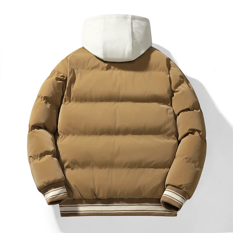 Veste Bombardier à Col Montant pour Homme, Parka Décontractée, Vêtements Grande Taille, Optique Chaude, Manteau Slim Fit, Smile, Automne et Hiver