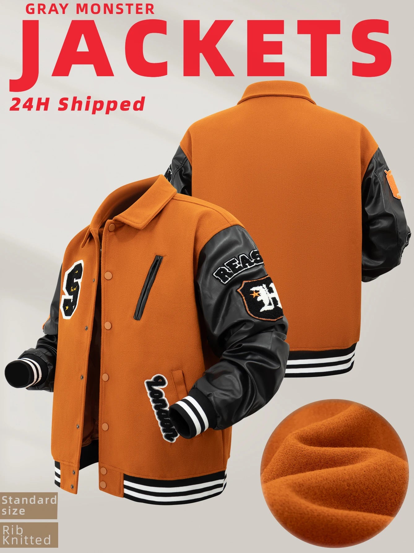 Veste bombardier Vintage à col rabattu pour homme, manteau ample avec lettres brodées, veste de moto, veste de Baseball universitaire automne/hiver
