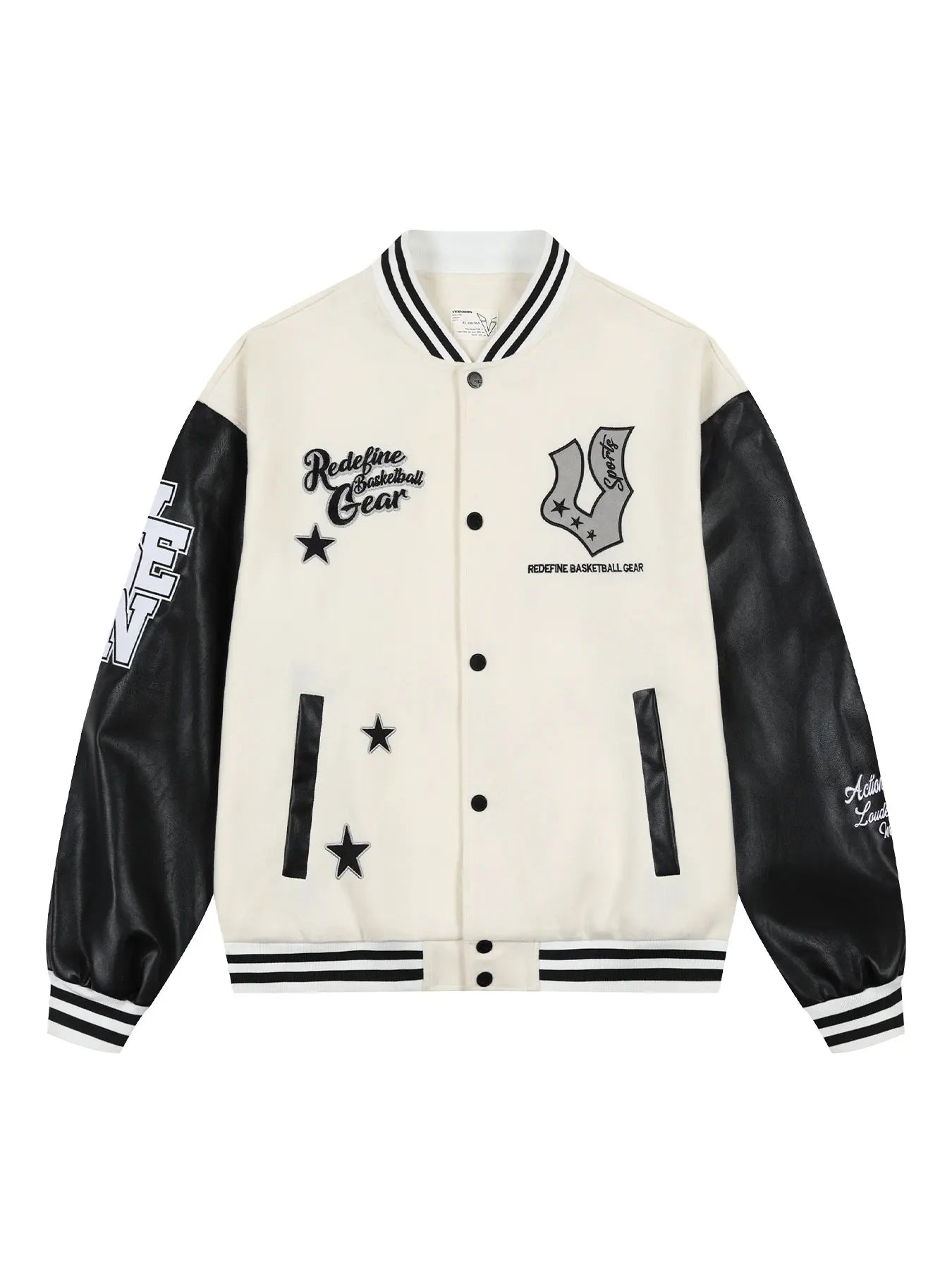Veste de baseball boutonnée à manches longues pour hommes, manteau universitaire à imprimé étoiles, col de baseball chimilcasual, printemps et automne