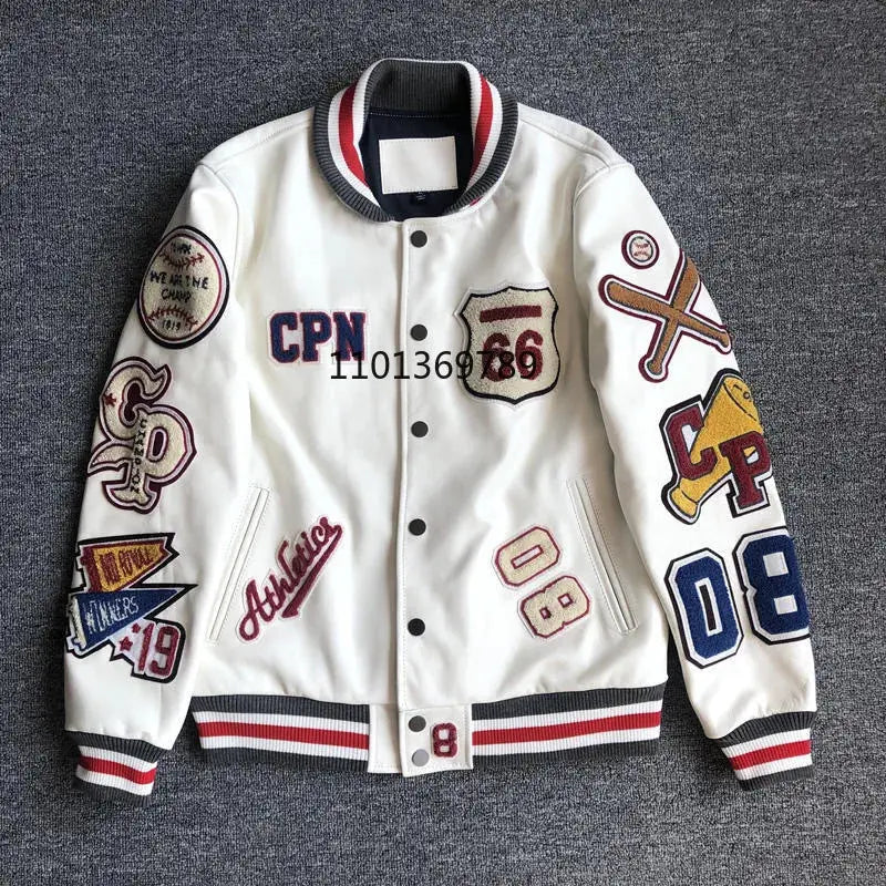 Patchs de broderie en chenille personnalisés pour hommes, veste boutonnée vintage, streetwear universitaire, fabricant en gros