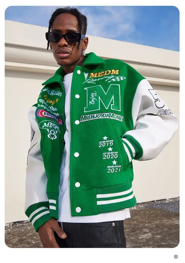 Veste d'uniforme de baseball brodée pour hommes, style américain, européen et américain, rétro, styles de couple, tendance printemps et automne, Y2K