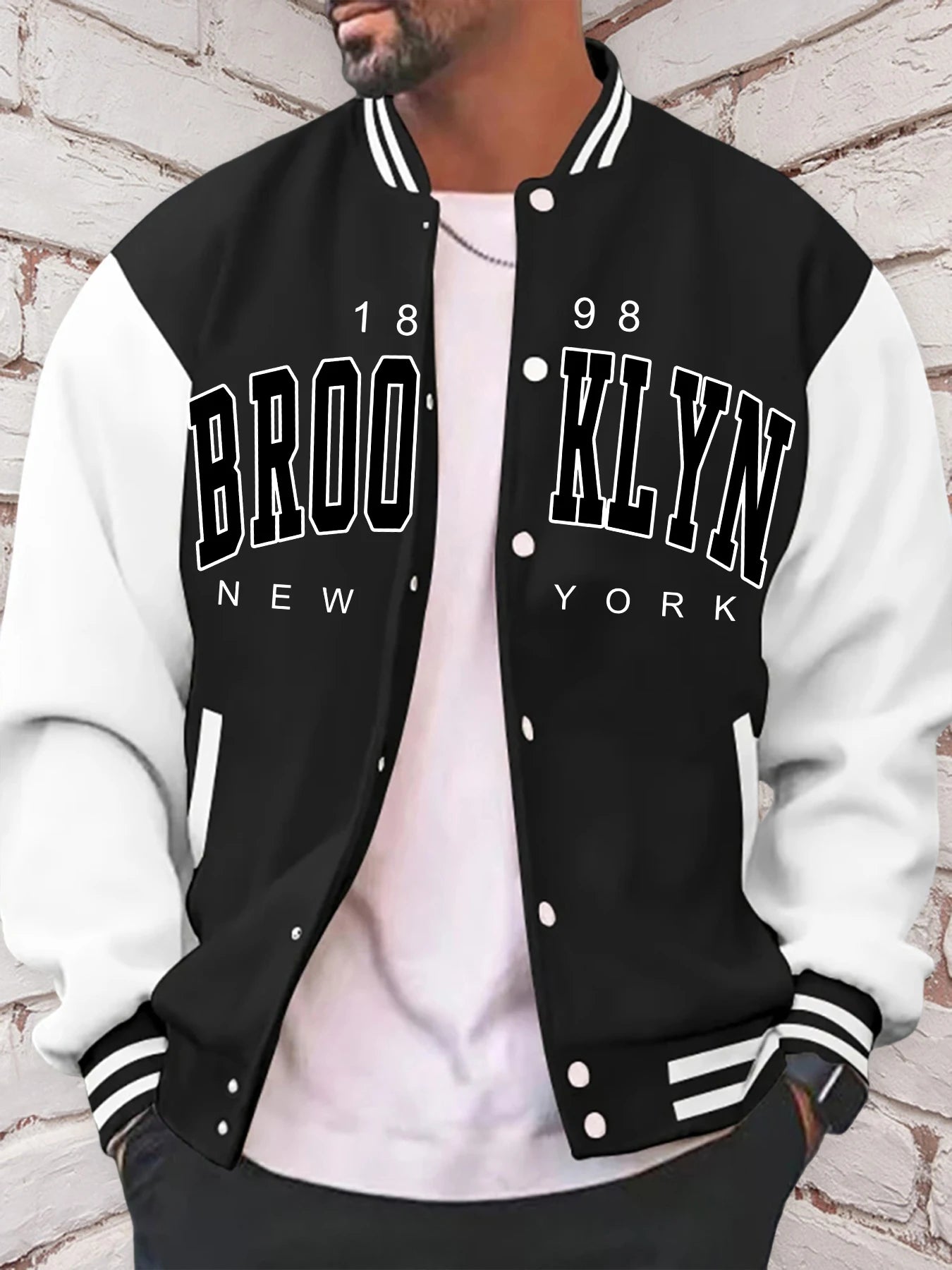 Uniforme de baseball Brooklyn America pour homme, veste à capuche Smile avec doublure en fourrure, vêtements de printemps et d'automne doux, New York City, 1898