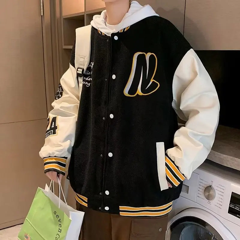 Veste de Baseball Brodée pour Homme, Uniforme Décontracté, Épissage, ChimJacket, Mode High Street, Vêtements Oupilladt, Nouvelle Collection Automne