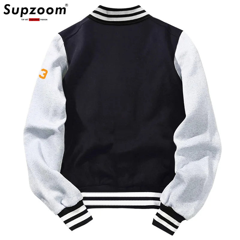 Supership-Veste de baseball décontractée à simple boutonnage avec logo, haut en coton à manches côtelées avec lettre, manteau cardigan adt, nouvelle arrivée, mode