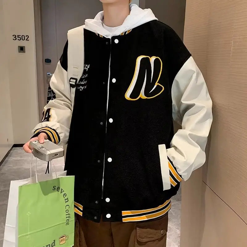 Veste de Baseball Brodée pour Homme, Uniforme Décontracté, Épissage, ChimJacket, Mode High Street, Vêtements Oupilladt, Nouvelle Collection Automne