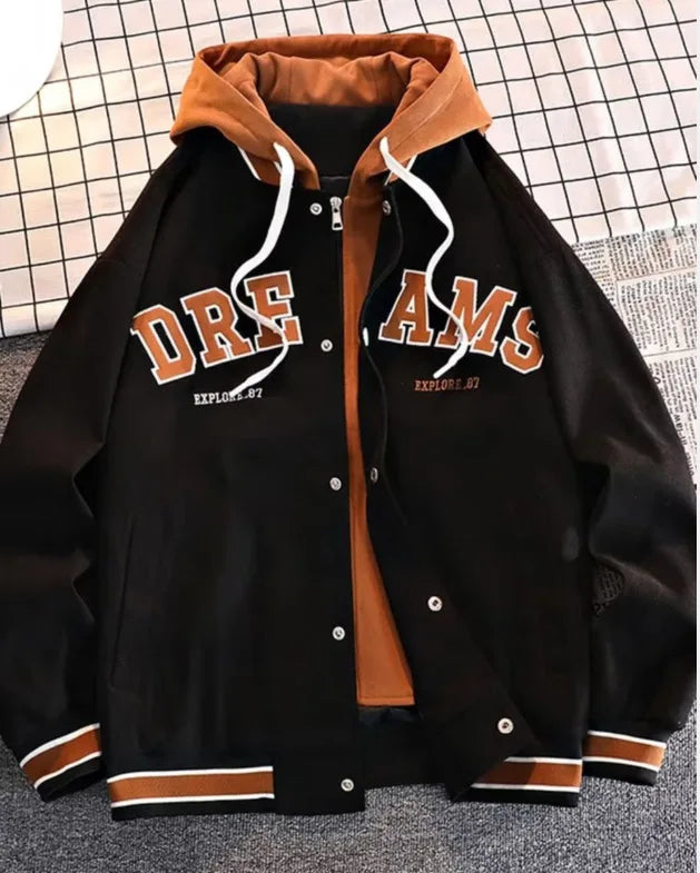 Veste à capuche avec lettres d'étudiant pour hommes et femmes, nouvelle marque assortie avec tout, tendance, uniforme de Baseball universitaire de haute qualité, automne