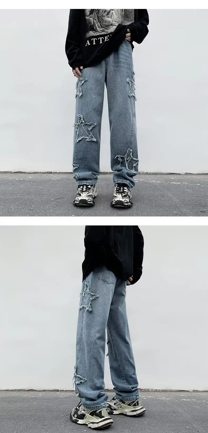 2025 nouvelle mode étoiles serviette broderie marron hommes jean Pantalon Y2K vêtements droit Hip Hop coton Pantalon Homme
