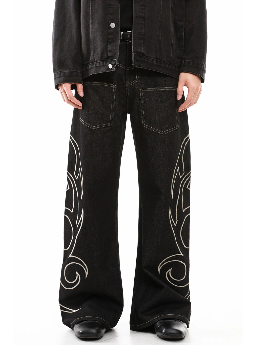 Jean de rue pour hommes, couleur unie, poche tridimensionnelle, ceinture réglable, Denim décontracté, pantalon Cargo droit