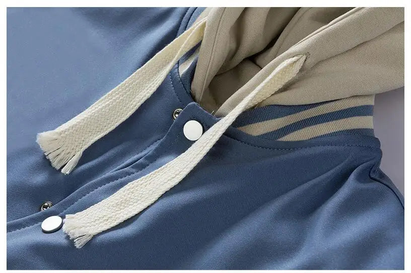 Nouvelle mode hommes Streetwear à capuche vestes de Baseball polaire chaud hiver vestes mâle faux deux pièces lâche manteaux décontractés 3XL