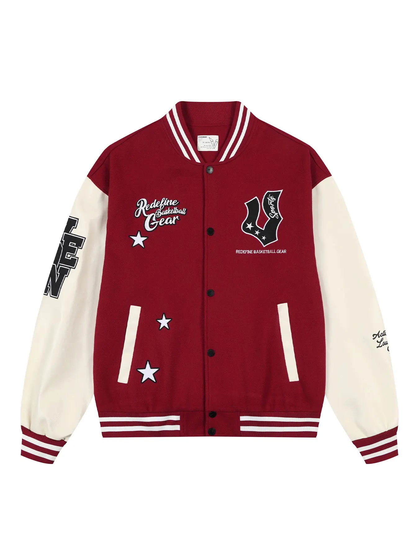 Veste de baseball boutonnée à manches longues pour hommes, manteau universitaire à imprimé étoiles, col de baseball chimilcasual, printemps et automne