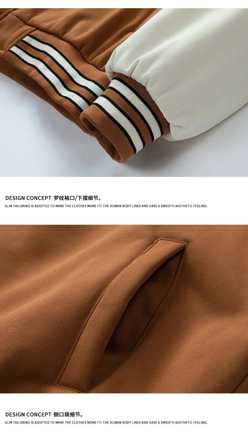 Nouvelle mode hommes vestes de Baseball à capuche mâle faux deux pièces sweat vestes manteaux d'hiver qualité homme Cardigan sweats 3XL