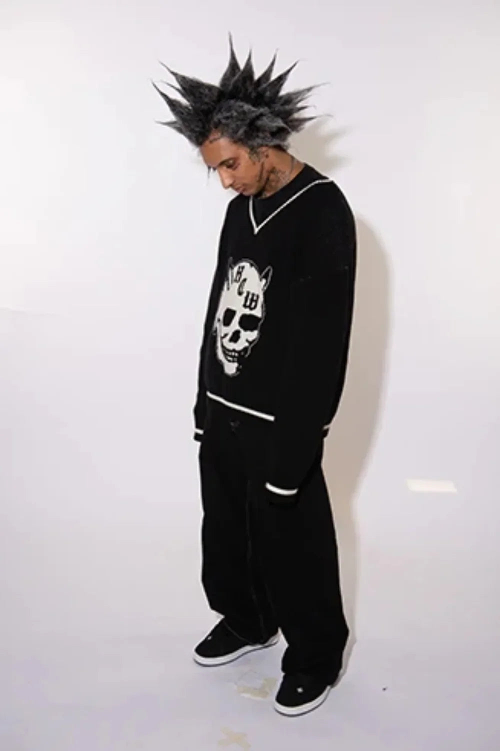 Nouveau Baggy décontracté jambe large Jean hommes rue rétro Hip Hop imprimé Jean tendance mode noir taille haute Jean Y2k hommes vêtements 2023