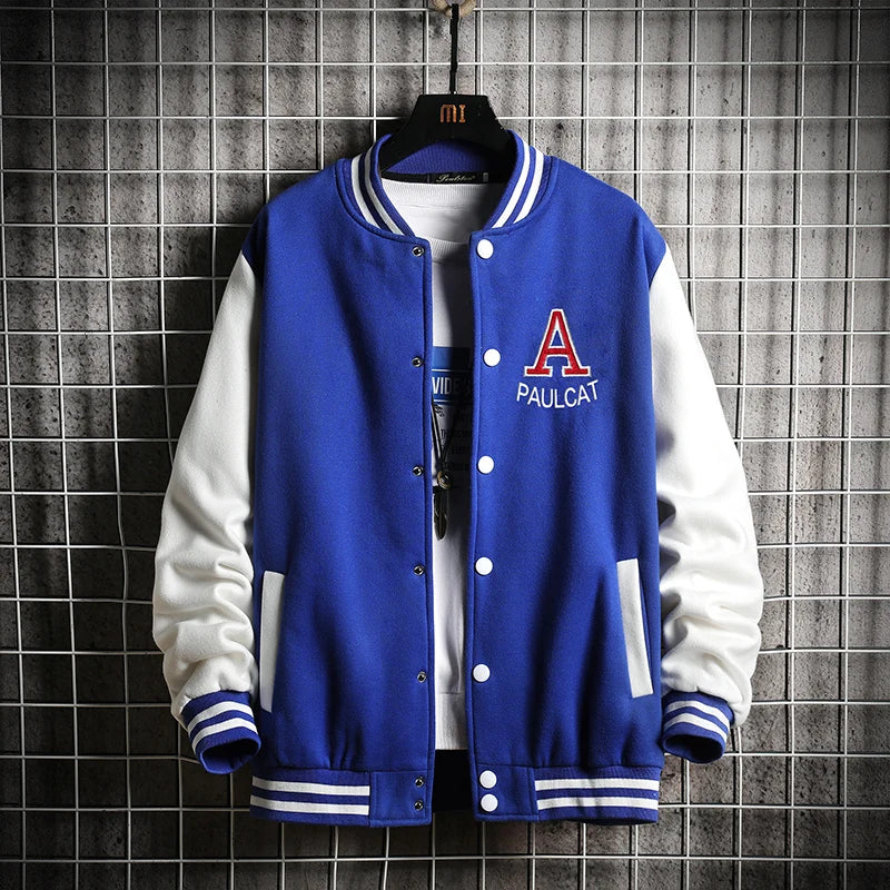 Supership-Blouson aviateur en coton de style preppy, manches côtelées brodées, vêtements de baseball, décontracté, marque, automne, hiver, nouveauté