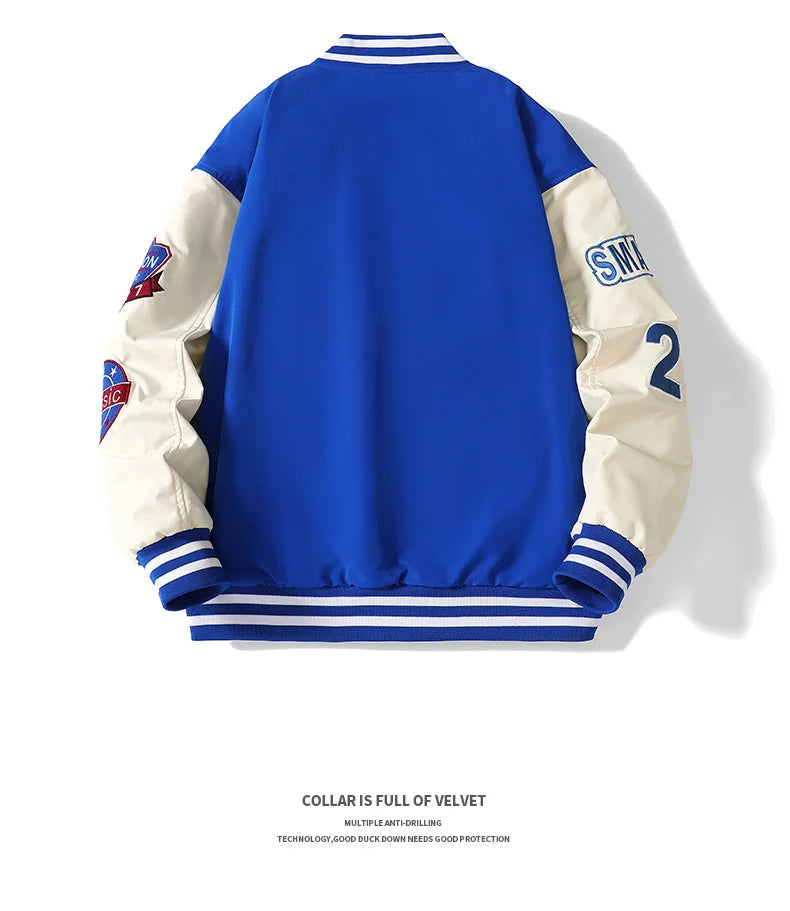Veste de Baseball de Campus pour hommes, automne Hip-hop Harajuku, lettre cousue brodée, veste de moto, manteau coupe-vent ample pour Couple