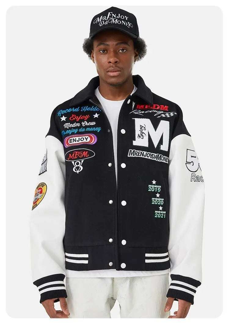 Veste d'uniforme de baseball brodée pour hommes, style américain, européen et américain, rétro, styles de couple, tendance printemps et automne, Y2K